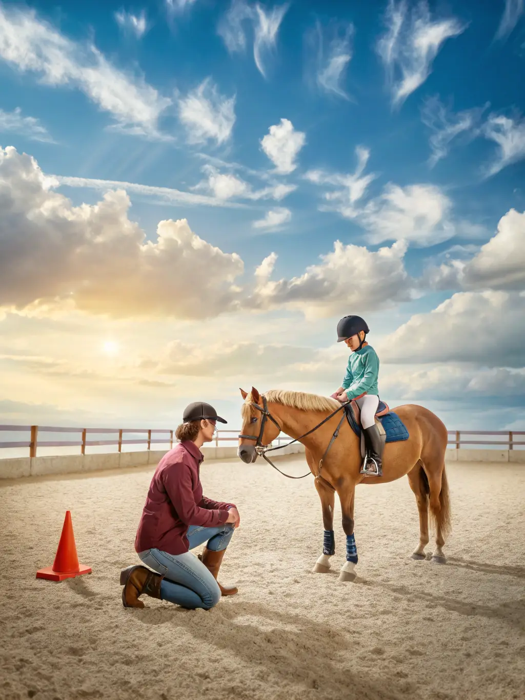 A group of people learning to harness horses for driving, emphasizing the educational aspect of the program.