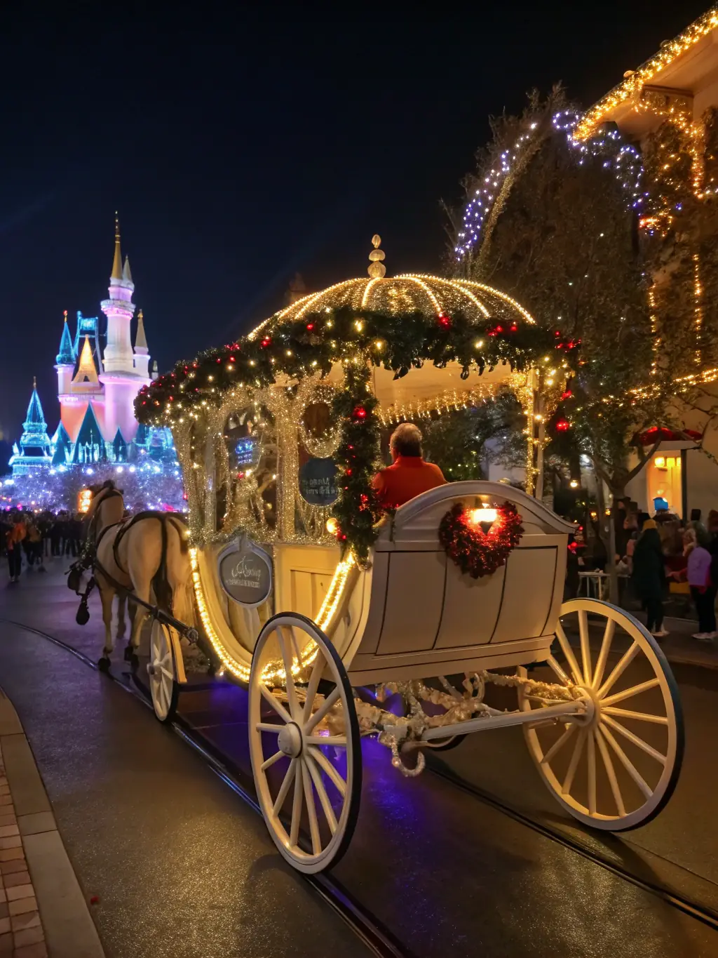 A vibrant image of a horse-drawn carriage participating in a local community parade, showcasing the festive and engaging nature of the event.