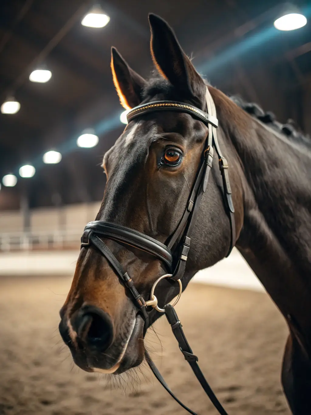 A close-up shot of a well-cared-for horse, emphasizing responsible horse use and animal welfare.